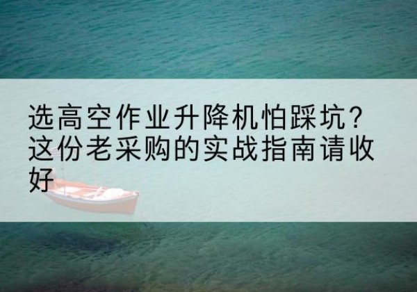 曲阜高空作业升降机厂家推荐-选高空作业升降机怕踩坑？这份老采购的实战指南请收好